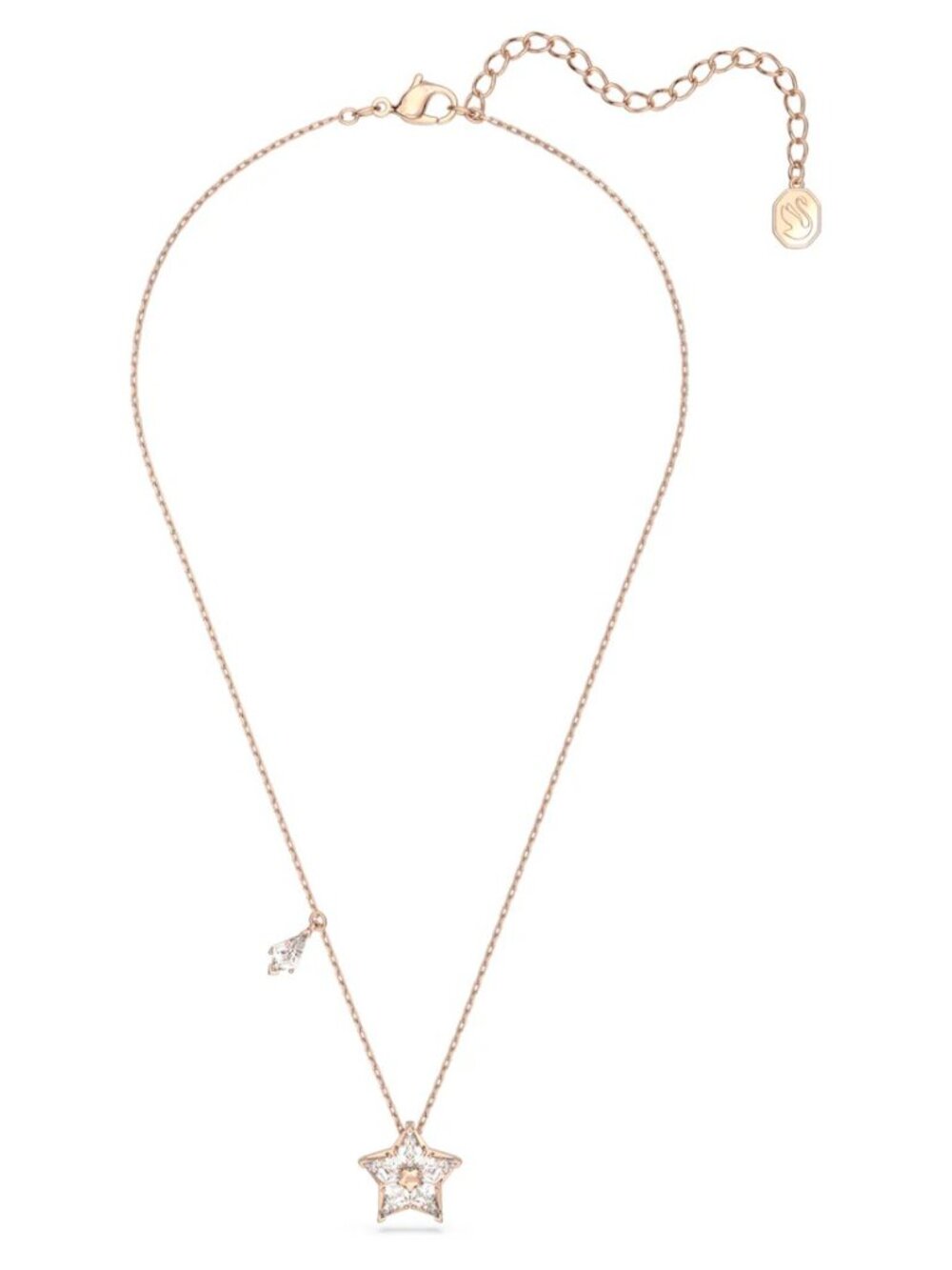 Swarovski Star Pendant Necklace in Rose Gold Tone